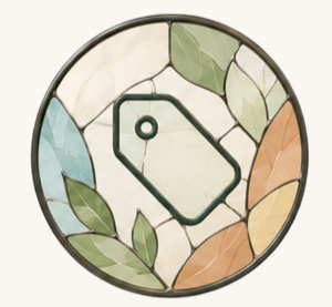 Stained-glass tag medallion