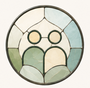 Stained-glass family medallion